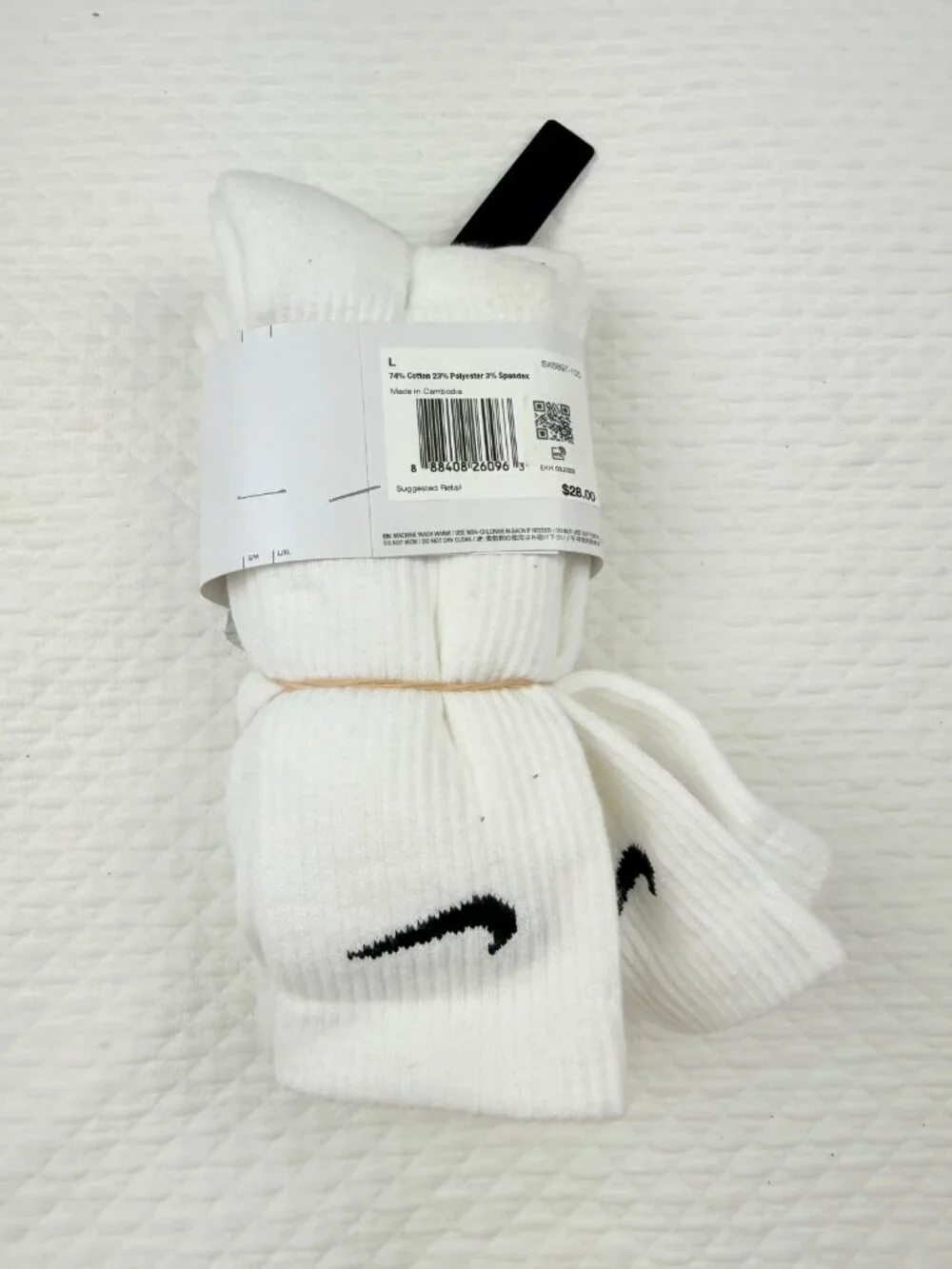 Nike Everyday Plus  Adult Mens Large  (8-12) Unisex Cushioned 4 Pack Crew Socks